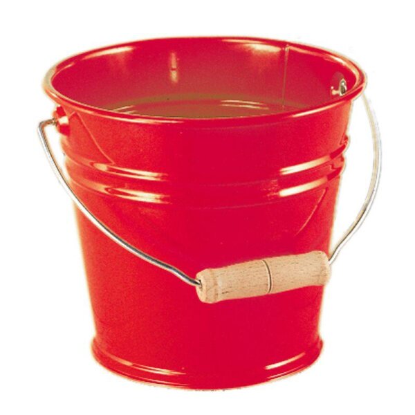 Metalleimer mit Holzgriff  rot