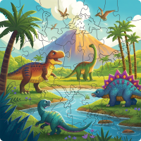 Dinosaurier Welt Puzzle aus Holz