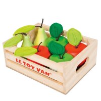 Obstkiste mit Äpfeln und Birnen