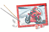 Malen nach Zahlen Motorradfahrer
