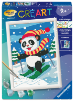 Malen nach Zahlen Skifahrender Panda
