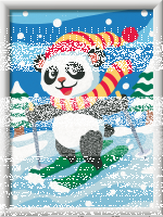 Malen nach Zahlen Skifahrender Panda
