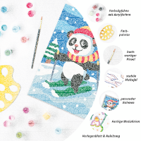 Malen nach Zahlen Skifahrender Panda