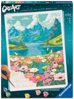 Malen nach Zahlen Blumenmeer am Bergsee