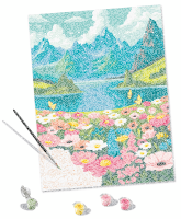 Malen nach Zahlen Blumenmeer am Bergsee