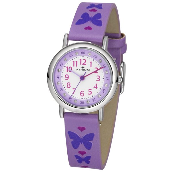 Atrium Armbanduhr lila Schmetterling